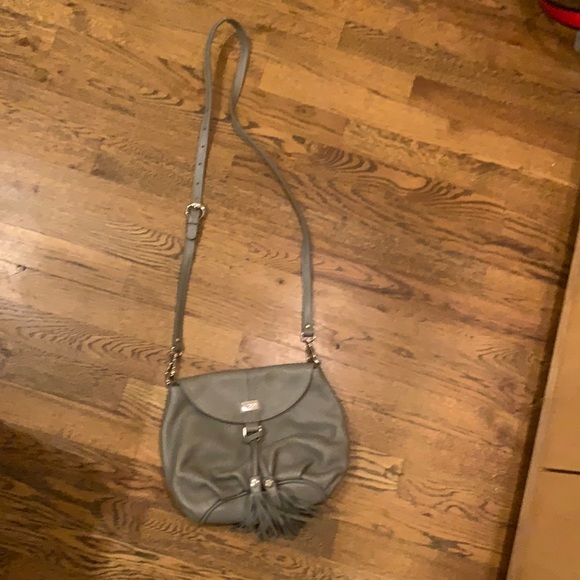 mona Handbags - Mona Gray Leather Crossbody purse